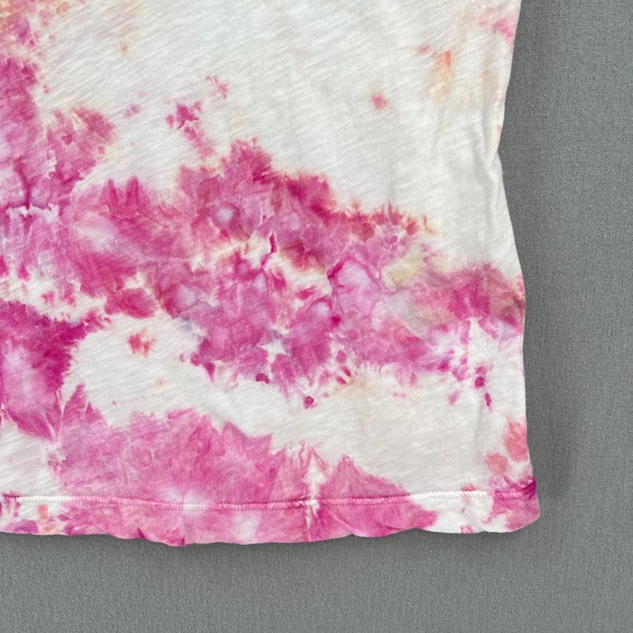 EVERLANE T-shirt Womens Small White Multicolor Hand Dyed Upcycled Cuffed Crew - Picture 14 of 14